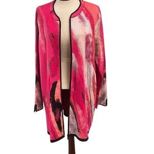 Berek Womens Open Soft Cardigan Wool Blend Colorful Maximalist Layering Cozy XL